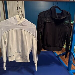 Zyia Active Black and White Mesh Hoodies